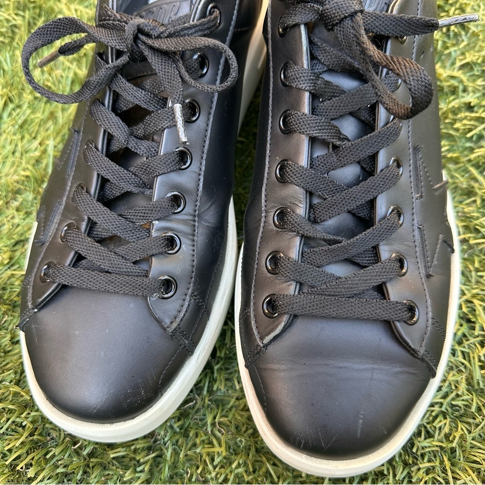Golden Goose Women’s Bi-Based Purestar Low Top Sneakers in Black Leather 40/9.5 - Picture 5 of 11
